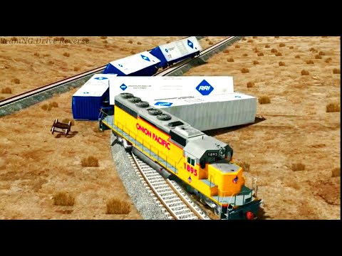 Best Trains Crashes Reverse | Trains vs Speed Bumps and Spinning Rollers - BeamNG Drive