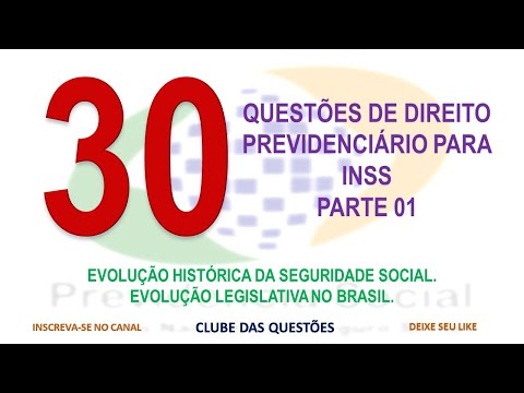 Questões de Direito Previdenciário Para INSS l PARTE 1