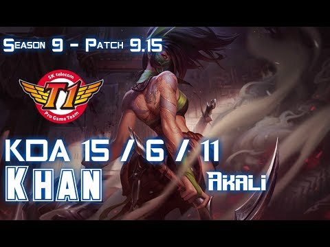 SKT T1 Khan AKALI vs CORKI Top - Patch 9.15 KR Ranked