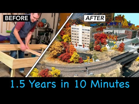 1.5 Years of Model Railroad Construction in 10 Minute Timelapse