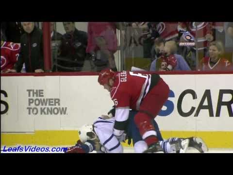 Maple Leafs @ Hurricanes- Tim Gleason Punches Nikolai Kulemin - 110124