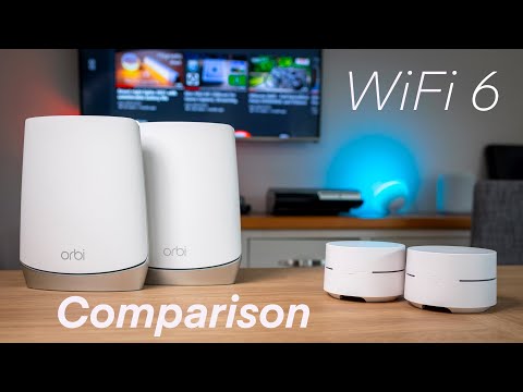 Netgear Orbi WiFi 6 belaidis maršrutizatorius Trijų juostų (2,4 GHz / 5 GHz / 5 GHz) Gigabitinis eternetas Nerūdijančiojo plieno, Balta video