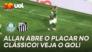 GOL DO PALMEIRAS! DUPLA COM FLACO FUNCIONA E ALLAN APARECE BEM PARA ABRIR O PLACAR CONTRA O SANTOS!