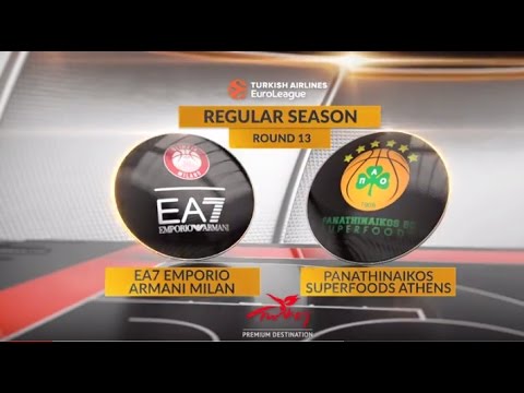 EuroLeague Highlights RS Round 13: EA7 Emporio Armani Milan 72-86 Panathinaikos Superfoods Athens