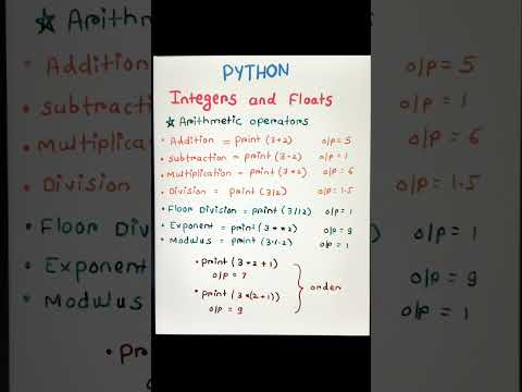 Python Tutorial Python Integers And Floats Easy Handwritten Notes Viral Pythontutorial