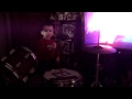 3 Year old plays drums to Apologetix Cheap Birds