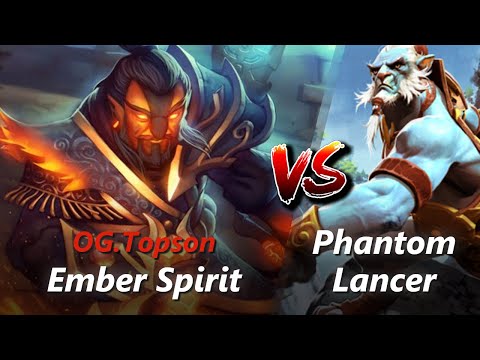 How to Ember Spirit offlane vs Phantom Lancer/Lich (feat. Topson) | First 10 minutes