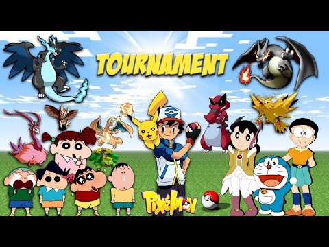 Pokémon Battle Tournament 🔥 | Shinchan VS Doraemon | Pixelmon Tournament | Minecraft