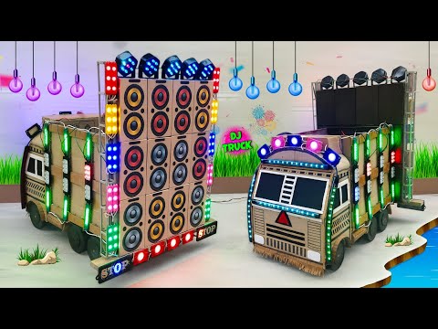 Mini Dj Setup Loading At-Home | How to make mini dj box & dj lights | mini cardboard dj gadi setup