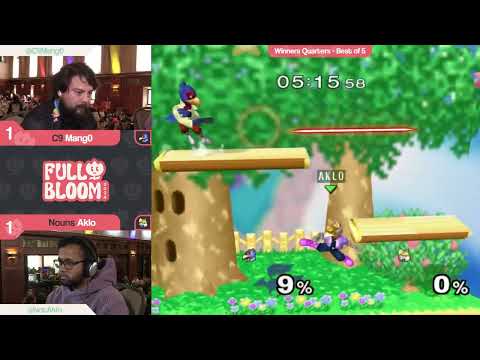 Mang0 (Falco) vs Aklo (Fox) - Melee Singles Winners Quarter-Final - Full Bloom 2024