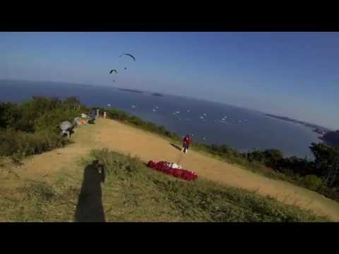 strong wind paragliding takeoff