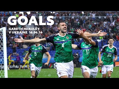Gareth McAuley goal: Northern Ireland v Ukraine goal - ALL ANGLES
