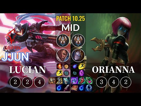 GRF jjun Lucian vs Orianna Mid - KR Patch 10.25
