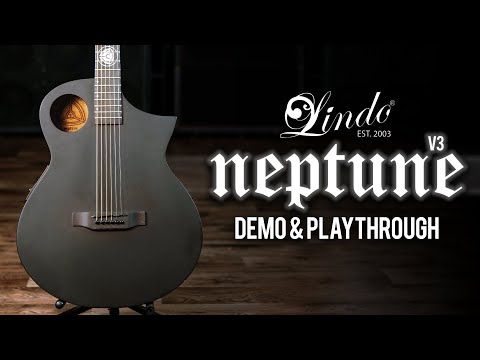 Lindo Neptune V3 Electro Acoustic Guitar with Sapele Back and Sides / Mahogany Neck / Spruce Top / Luminlay Side Dots / Planet Core 12th Fret Inlay - Matte Black image 15
