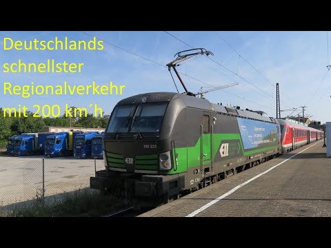 Mit 200 km`h über die Neubaustrecke Wendlingen-Merklingen-Ulm im IRE 200 (Mitfahrt)