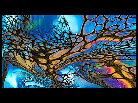 Acrylic Pour Fluid Art Video of Shelee Art Bloom Technique. Happy New Year Everyone! #sheleeartstyle