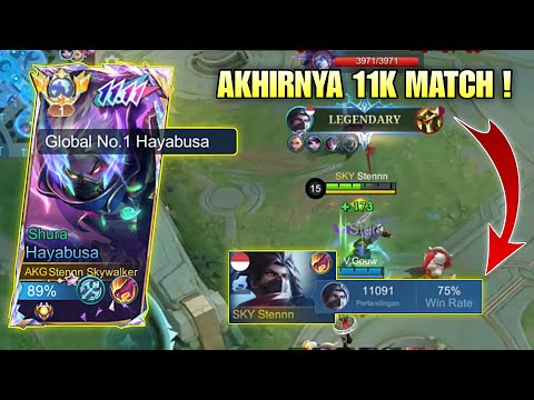 NOVEMBER ! FINALLY 11,000 MATCH HAYABUSA 🥳🥳 TOP 1 GLOBAL HAYABUSA GAMEPLAY ! MOBILE LEGENDS !