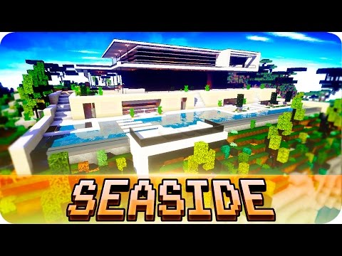 Minecraft - Modern SEASIDE House Design with Interior - Cinematic & Map Download