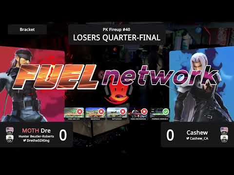 Dre (Snake, Mario) vs Cashew (Sephiroth) - PK Fireup #40 Losers Quarter Finals