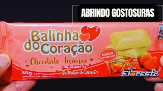 ❤️ ABRINDO BALINHA DO CORAÇÃO DE CHOCOLATE BRANCO DA FLORESTAL ALIMENTOS