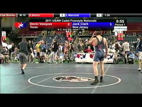 Cadet Freestyle 140 - Jack Clark (NJ) vs. Devin Vasquez (TX)