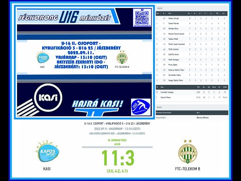 U16 KASI VS FTC TELEKOM B / ÖSSZEFOGLALÓ/ 2022.09.11. JÁSZBERÉNY