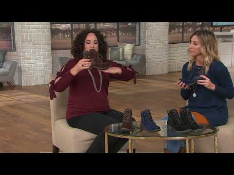 Earth Origins Suede Lace-up Ankle Boots - Porter on QVC