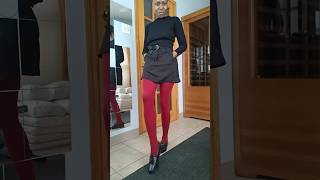 HOW TO WEAR RED TIGHTS! ♥️ #ootd #fashion