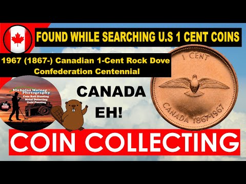 1967 Canada 1 Cent Coin Rock Dove Found while searching USA 1 Cent Coins