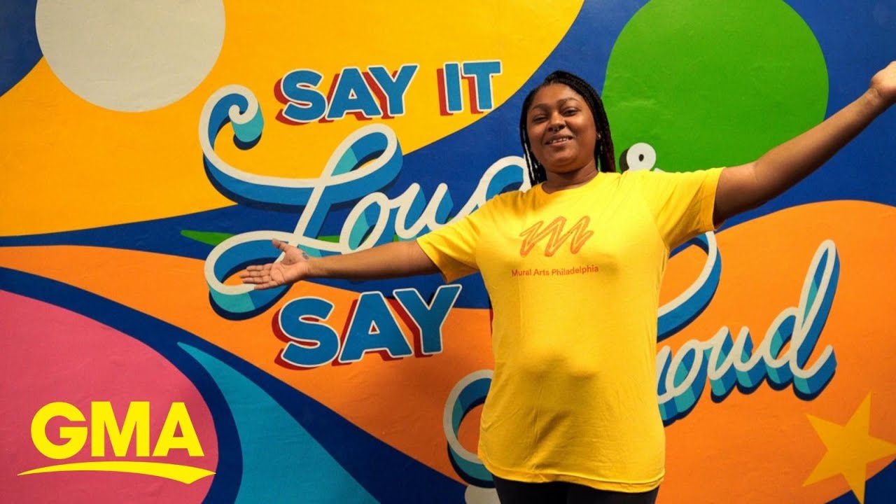 Watch this blank school wall transform into a mural masterpiece l GMA