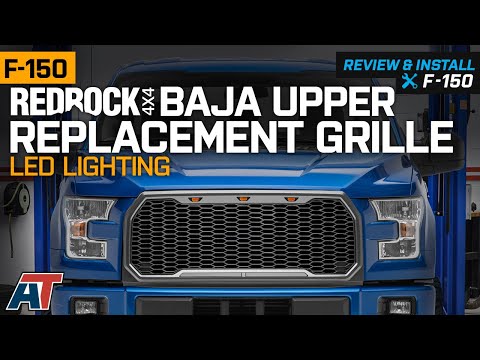 RedRock F-150 Baja Upper Replacement Grille with LED Lighting; Charcoal T542481 (15-17 F-150, Excluding Raptor) - Free Shipping