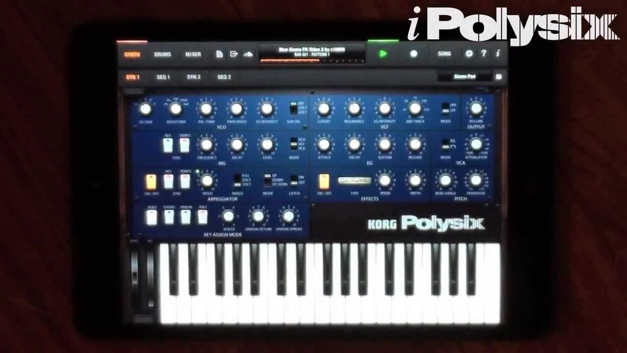 KORG iPolysix for iPad mini & iPad - YouTube