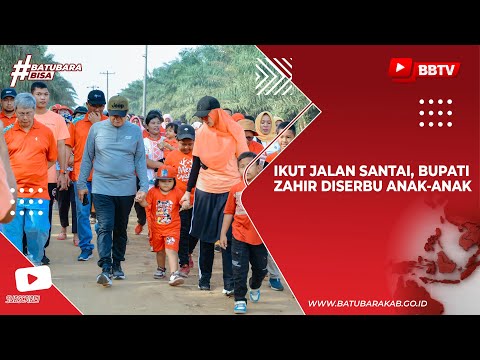 IKUT JALAN SANTAI, BUPATI ZAHIR DISERBU ANAK ANAK