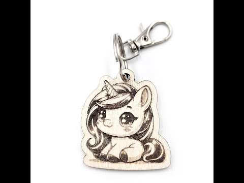 Novelty Unicorn Shaped Wooden Keyring