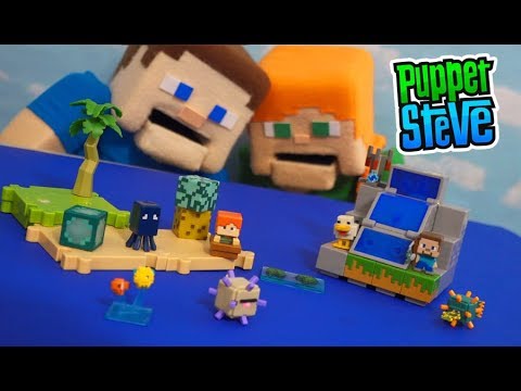 Minecraft Mini Figures OCEAN BIOME Playset SERIES 4!? Collection Unboxing