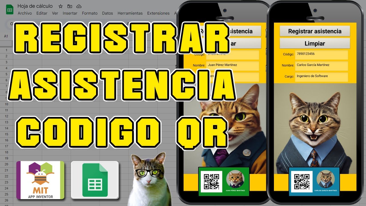 REGISTRO DE ASISTENCIA CON CÓDIGO QR + GOOGLE SHEETS API + MIT APP INVENTOR 2