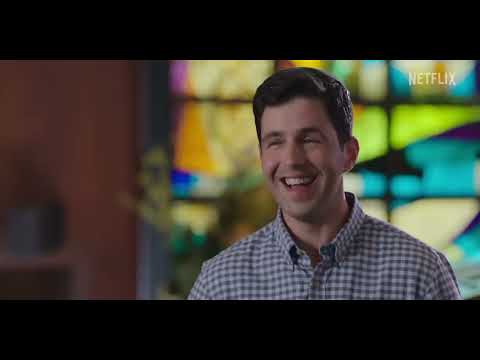 Trailer image: kids at the bar mitzvah party with lights and confetti, ensemble mid-chorus