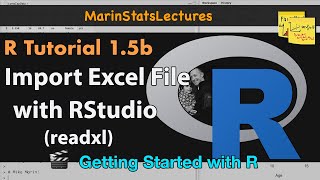 Importing/Reading Excel data into R using RStudio (readxl) | R Tutorial 1.5b | MarinStatsLectures