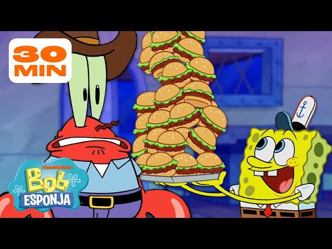 Bob Esponja | Todos os Funcionários do SIRI CASCUDO de Todos os Tempos 🍔 | Bob Esponja em Português