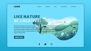 Responsive Website Landing Page Design | Title (Creative Nature) - Only Using CSS & HTML