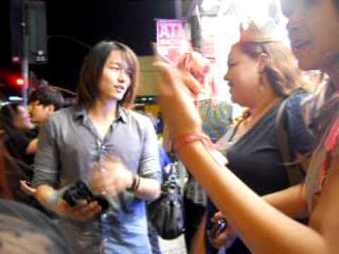 Greeting Royal Pirates after their performance at Viper Room