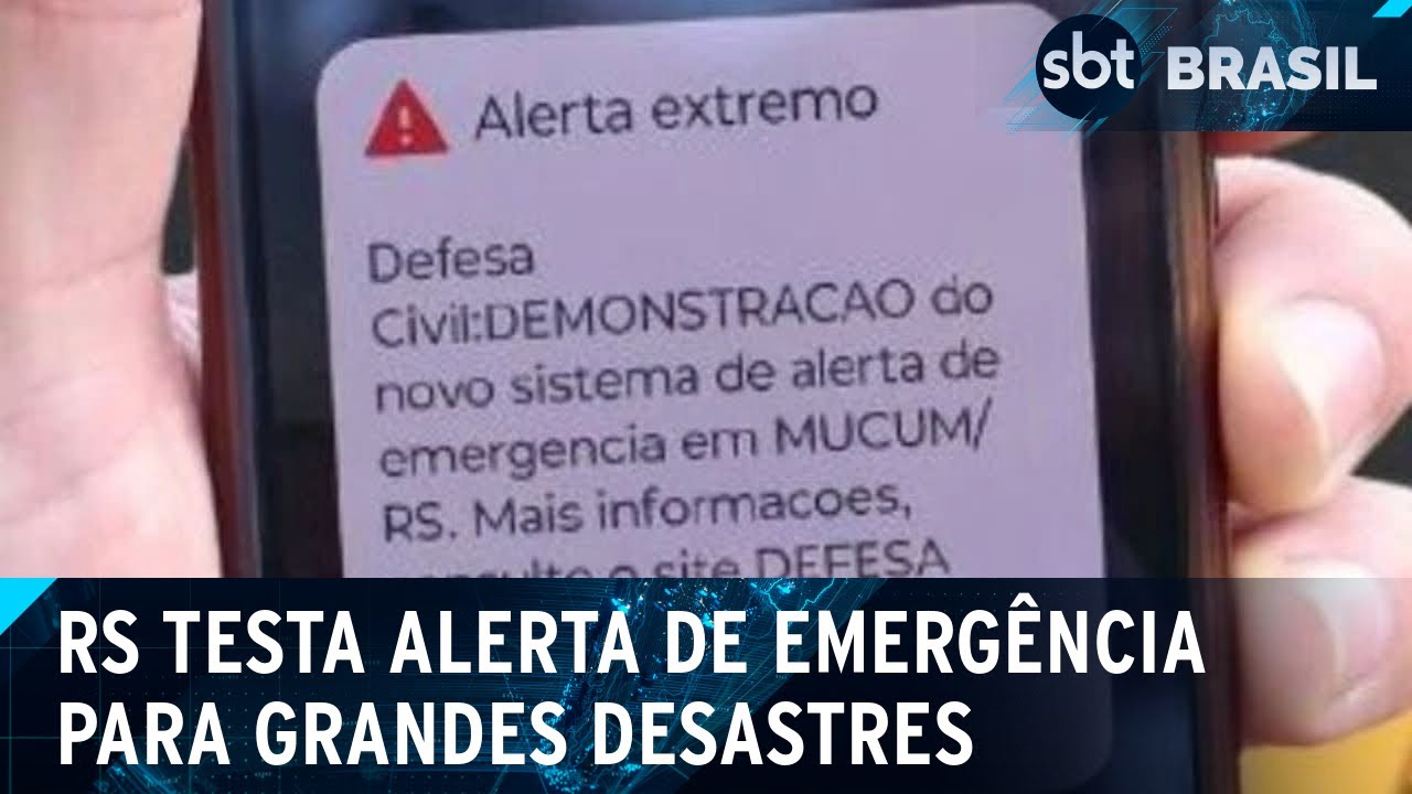Defesa Civil do RS testa alerta sonoro por celular para casos de desastres | SBT Brasil (30/11/24)