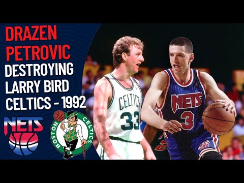 Drazen Petrovic (39 pts) Destroying Larry Bird & CELTICS | 1992