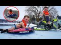 Water Skipping A Snowmobile While Pulling A Tuber New Polaris Snowmobile