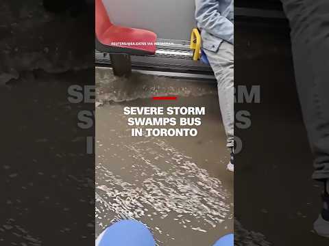 Severe storm swamps bus in Toronto