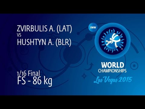 1/16 FS - 86 kg: A. ZVIRBULIS (LAT) df. A. HUSHTYN (BLR), 4-3
