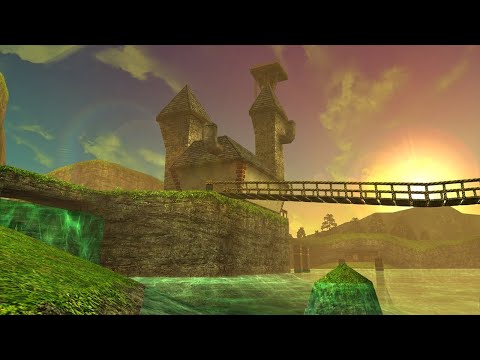 Zelda: Ocarina of Time | Lake Hylia Ambience | Day/night | No music ASMR / Sleep aid | Nintendo 3DS