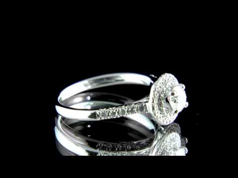 Round Brilliant Cut Diamond Halo Engagement Ring HD023