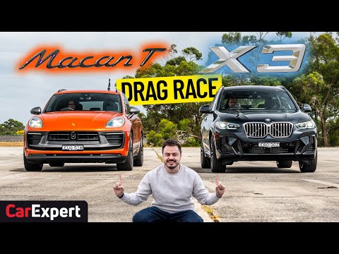 Porsche v BMW dragparison! Drag race, sound test, braking & 0-100. X3 v Macan