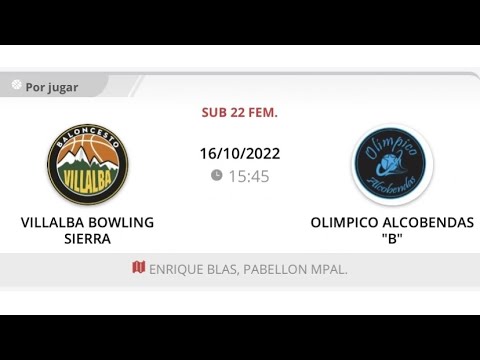 Sub22 fem VILLALBA BOWLING SIERRA - OLIMPICO ALCOBENDAS